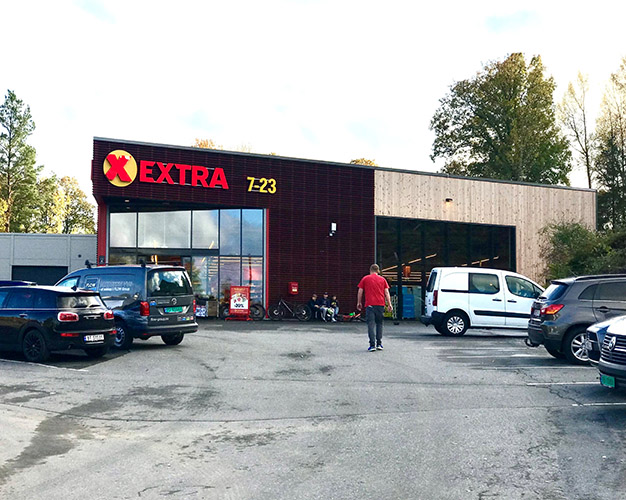 Extra butikken, Kongshavn Tromøy. Extra butikken utendørs på Kongshavn Tromøy.